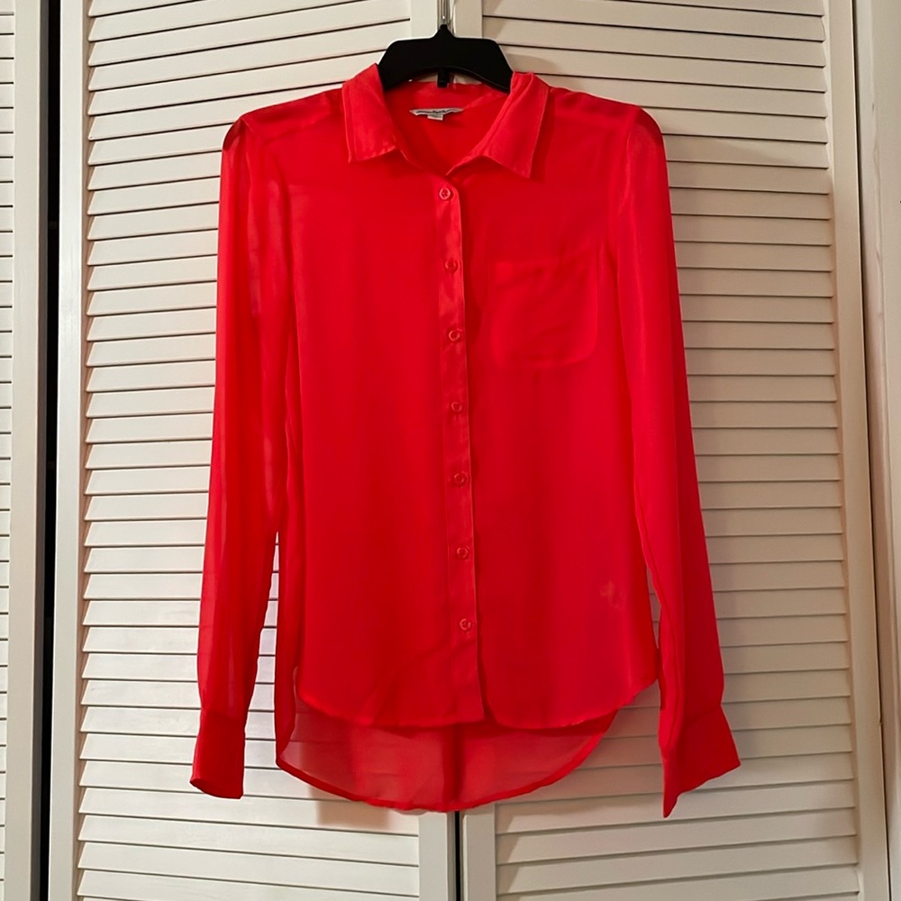American Eagle Women’s Sheer Button Up Blouse